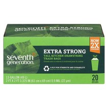 Seventh Generation 드로스트링 주방 쓰레기 봉투 49.2L(13갤런) 20개입