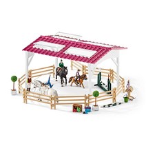 Schleich Horse Club 여아 및 남아용 말 장난감 승마 학교 세트 라이더 포함 40피스 만 5세 이상118763, Former Box Style