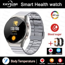 다이빙컴퓨터 화웨이 샤오미 전용 ECG + PPG 스마트 워치 혈당 건강 심박수 시계 체온 피트니스 트래커 스마트워치 2023 신제품, Silver Steel B 2