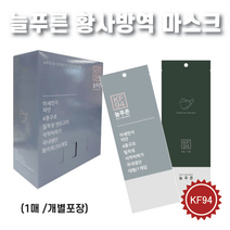 늘푸른 KF94 마스크 대형/중형/소형 화이트/블랙마스크 1매 1장 (개별포장) 국산마스크 비말마스크 식약처 의약외품 승인 마스크, 1개, 블랙, 중형