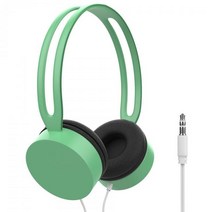 마카롱 컬러 3.5mm 잭 유선 헤드폰 HD 사운드 오버 이어 헤드셋 베이스 HiFi 음악 PC MP3 전화 tv용 스테레오 이어폰, [04] 04 green