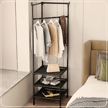 코너형 기성 옷거리 창고형 다이소 이케아 스타일 시스템 행거, 2단