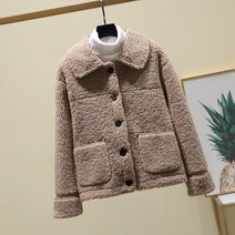 여자 뽀글이 양털 자켓 에코 퍼 재킷 카라넥 버튼업