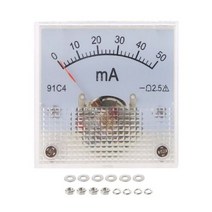 검류계 전류계 전류측정기 91C4 기계식 아날로그 암페어 전류 패널 미터 포인터 DC 20/30/50/300/500mA 1/2/3/5/10A 테스터 게이지, 50mA
