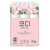 코디 3겹 로맨틱 코튼 천연펄프 롤화장지 27m, 30롤, 6팩