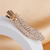 MUZHI 도착 1PCS 잎 깃털 헤어 클립 헤어핀 여성용 라인 석 패션 머리띠 여성 웨딩 파티 액세서리