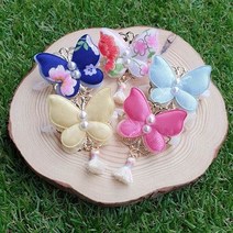 페시얌 핸드메이드 강아지 한복 머리핀 악세사리 강아지옷 5color, 1개, 곤색(꽃나염)