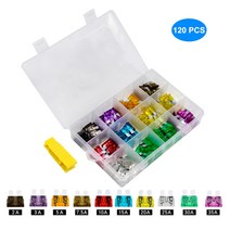 자동차용품120pcs 퓨즈 블레이드 구색 세트 2a 3a 5a 7.5a 10a 15a