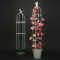 트렐리스 철제 화단 꽃밭 텃밭 포도 나무 정원 꾸미기 용품, 흑다람쥐풍 4층 높이 145cm + 센드버드헤