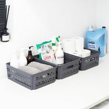 라탄 브리즈 바스켓 (중) 3개, 색상:화이트, 단품