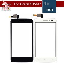 [해외] 10 4.5 "ALCATEL ONE TOUCH POP 2 5042D OT5042 5042 터치 스크린 디지타이저 센서 외부 유리 렌즈 패널 교체 용, WHITE