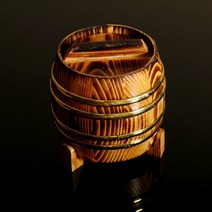 통나무 나무통 밥공기 덮밥그릇 찬기 업소용 서빙그릇, 다크 챠콜 18cm