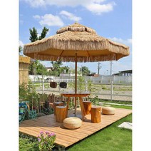 밀짚 파라솔 그늘막 놀이공원 휴양지 리조트 해변, A