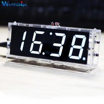 자동차 전방 감지 센서 DIY 키트 전자 시계 LED 컨트롤러 디지털 시간 조명 제어 온도 빨강/파랑/녹색/흰색 597EA 3, 02 White
