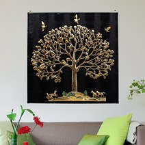 홈인데코 풍수그림 거실인테리어 대형액자 황금 돈나무 말그림 벽장식