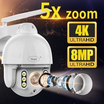 800만화소 4K 방수 실외 와이파이 카메라 5X 줌 PTZ 스피드 돔카메라 Ai 모션감지 CCTV IP카메라, 06.8mp add 128g_01.CN | EU플러그