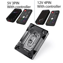 bykski for amd ryzen3000 ryzenam3am3 am4 1950x tr4 x399 x570 cpu 워터 블록 팬 냉각 구리 라디에이터 워터 쿨러 냉각, 컨트롤러 포함, 3핀 5v a-rgb