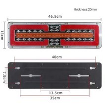 카고트레일러 2PCS 1224V LED 트럭 테일 라이트 후방 브레이크 역방향 신호 램프 트레일러 캐러밴 캠핑 경고 158513, 46CM, 24V