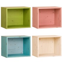 [하우디가구] 칼라 공간박스 1단 책장 책꽂이 수납장, 제품선택:칸높은1단-원색(DIY)