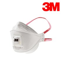 3M 특급 방진마스크 9332K+ 접이식 개별포장 쿨플로우 배기밸브, 1개