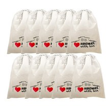 인터바겐 다용도 부직포주머니 끈조리개 포장 선물 주머니 백 파우치 10개입, 10개, 백색 45*50