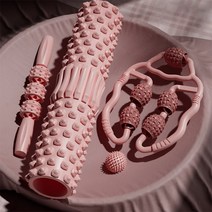마사지봉 안마봉 마사지바 안마기 전신 폼 롤러 롤러 근육 이완기 난로 파이프 컬럼 요가 보조 용품 롤러 메이스, 딥 마사지 모네 파우더 4종 세트 45cm 폼 샤