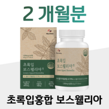 인도산 초록입 보스웰리아 초록 홍합 하루 2알 우슬 버드나무 껍질 치커리 홈쇼핑 영양제 프리미엄 성분 가격 효능 비교 부모님 엄마 아빠 어르신 선생님 등산 조깅 트래킹, 2개월분, 1000mg x 60정 (하루두알)