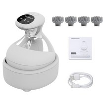 전동두피마사지 두피마사지빗 두피마시지기계 두피마사지기 모발 성장을 위한 전기 헤드 마사지기 두피 마사지 스트레스 긴장 편두통 완화 가열 진동 레드 라이트 바디 고양이, [01] 아이보리