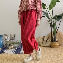 내추럴가든 밑단 프릴 린넨 팬츠