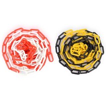 주차 통제 차단 라바콘 칼라콘 사슬 걸이 안전가드 트랙, 화이트 - 레드, 1개