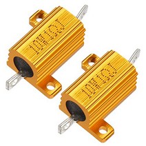 uxcell 2 Pcs Aluminum Case Resistor 10W 1 Ohm Wirewound for LED Converter with Rod Post 10W1RJ null, 1, 1R(2 pcs)