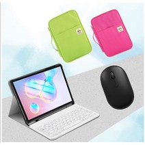 갤럭시탭 s6 라이트 갤럭시탭s7 11 파우치+케이스 +블루투스마우스+백라이트블루투스키보드 한글 led키보드, 파우치-검정, 로즈핑크(백라이트 키보드+마우스)