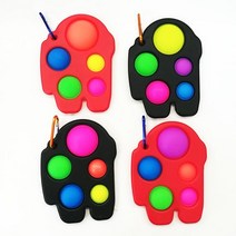 sales classn17707/5 고리형 어몽어스 버블 푸시팝/팝잇 푸쉬팝 피젯 토이 키덜트 장난감 집콕놀이 보드게임 방과후 돌(도매 문의 환영), 빨강색