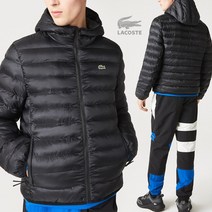 라코스테 QUILTED 후드 경량 패딩 남성 점퍼 BK