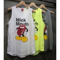레어코드 MICK MOUSE 믹마우스 나염 루즈핏 슬라브 민소매 나시티