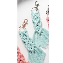 스마일키링 곰돌이키링 참장식 가방 키링 네잎클로버 명품가방 장식 보헤미안 스타일 수제 마크라메 술 열쇠 고리 멀리스트 프린지 열쇠 고리 자동차 가방 펜던트 액세서리 보석