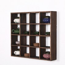 빈티지 고재 원목 옛날찬장 찻잔장 그릇 컵 장식장, 타일 30개 재연소