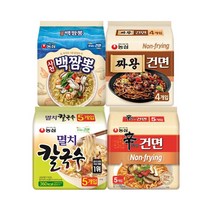 농심 사천백짬뽕x 4봉 + 짜왕건면x 4봉 + 멸치칼국수x 5봉 + 신라면건면x 5봉, 단품