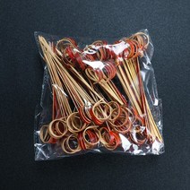 코스토프 12CM 링 헤드 칵테일 픽 올리브 과일 핀 장식 100개, 레드 100수