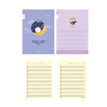 초등 3-6 저학년 여어린이 음악 오선 노트 음표 공책, 초등 음악 오선 노트(여아) 1권