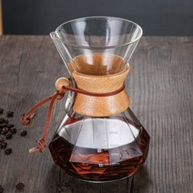 Gugrida 400ml-800ml 커피 핸드 드립 커피 서버 내열, 800ml 금속 필터 포함ml, 클리어 + 우드 플레이크