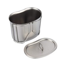 스텐레스 캔틴컵 군용반합 캠핑용 냄비 반합 녹슬지않는, 은색 반합
