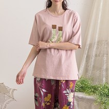 삭스 나염 트임 티셔츠