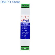 Guide Rail 24V Power Lightning Arrester Switching AC / DC Surge Protector Hm-24dc/2, 한개옵션0