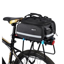 WEST BIKING 산악 자전거 후면 방수 가방 대용량 10-20L 확장 가능, 블랙
