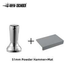 MHW-3BOMBER 51mm 커피 탬퍼 호환 Delonghi 54mm 에스프레소 탬퍼 적합 라 산 마르코 기계 홈 바리 스타 프레스 파우더 도구, 51mm Set