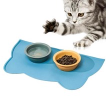 라클라우드침대 개 고양이 먹이 매트 구름 실리콘 패드 음식과 물 넘침 방지 애완 동물 트레이, [02] Blue