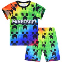 마인크래프트 Minecraft 게임굿즈 아동복 세트 여름 실내복 반팔티+반바지 NO:845세트