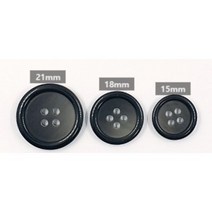 성민상사 엽전모양단추 정장 트렌치코트 바바리 악세서리 조끼, 3 엽전투톤검정 4H, 18mm (2개)