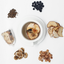 [ 리톡톡 초롱티톡 ] 안구건강차 수제 원형컷 건조과일칩 말린과일 사무실간식 과일칩 차 블루베리 사과 당근 바나나 결명자, 1피스